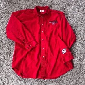 Vintage Winners Circle #9 Bill Elliot Long Sleeve Button Down Shirt Men Size LG